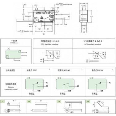 KW3-0Z-C21A233L19-D-1-SP Spst No 2-Pin Ağırlıklı Micro Fiyatı