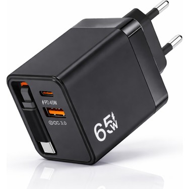 Yk Desing 65W Süper Hızlı Şarj Adaptörü Pd 45W + Qc 3.0 Fiyatı