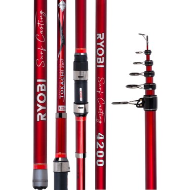オールド RYOBI ダイナフィッシュ レッドタイプ フルセット Ryobi Tokachi Surf Olta Kamışı Fiyatı - Taksit Seçenekleri
