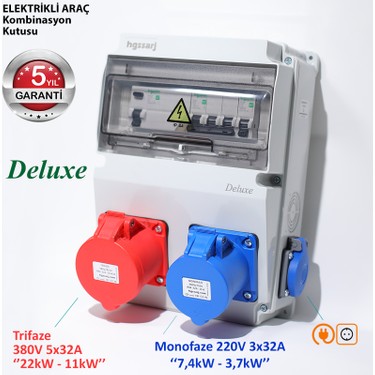 Hgsşarj Deluxe 22kW Trifaze 7,4kW Monofaze 5X32A + 3X32A + Fiyatı
