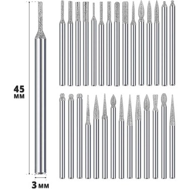 Guru 3本セット Transformacion 30 Parça Elmas Freze Ucu Seti - 3mm Şaft Fiyatı