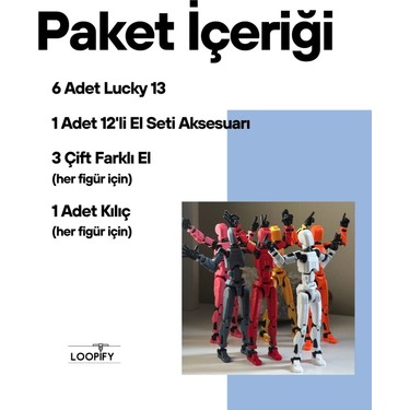 Moifugyia Lucky 13 Aksiyon Figürü Robot Oyuncak 13CM 6'lı Fiyatı