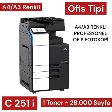 Konica Minolta Bizhub C251i A3/A4 Dijital Renkli Fotokopi Fiyatı