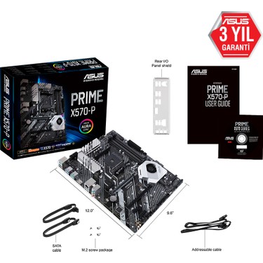 ASUS PRIME X570-P DDR4 HDMI DP PCIe 16X v4.0 AM4 ATX Fiyatı