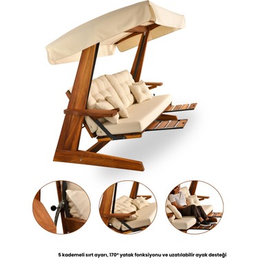 Aida Swings LUNA 2600 Premium IROKO– 5 Kişilik Ayak Uzatma Fiyatı