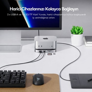 Techstorm PULWTOP Mac Mini M4 için USB-C Hub Stand9-in-1 Fiyatı