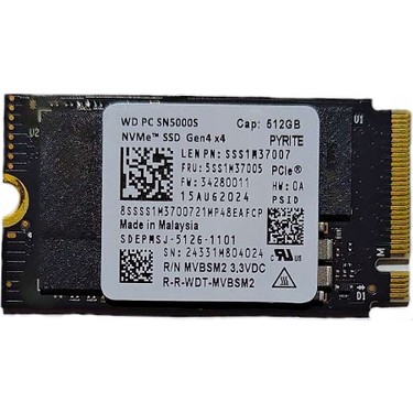 WD PC SN5000S 512GB 2242 M.2 NVMe SSD - OEM [KUTUSUZ] Fiyatı