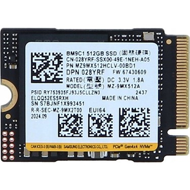 Samsung BM9C1 512GB 2230 M.2 NVMe SSD - OEM [KUTUSUZ] Fiyatı
