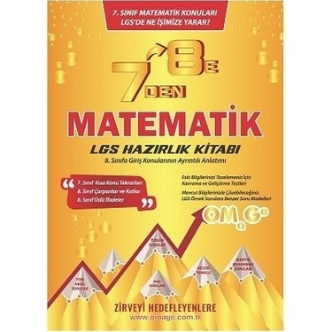 Omage Yayınları Nartest Yayınevi 7 Den 8 E Lgs Matematik Kitabı