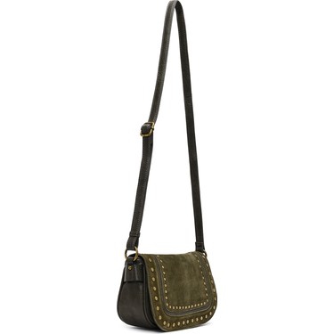 Derimod Kadın Haki Uzun Askılı Zımbalı Süet Çapraz Çanta Fiyatı