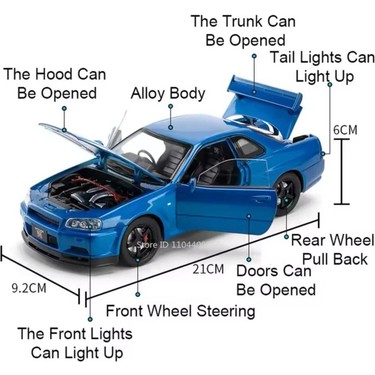 Scowetto Nissan Skyline Gtr R34 1:24 Ölçek Diecast Model Fiyatı