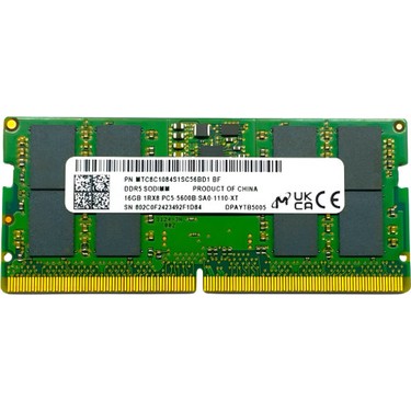 Micron 16GB DDR5 5600B Notebook Ram MTC8C1084S1SC56BD1 Fiyatı