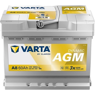 VARTA A8 60Ah AGM バッテリー Varta A8 12V 60AH 680A Dynamic Start Stop Agm Akü (Üretim Fiyatı
