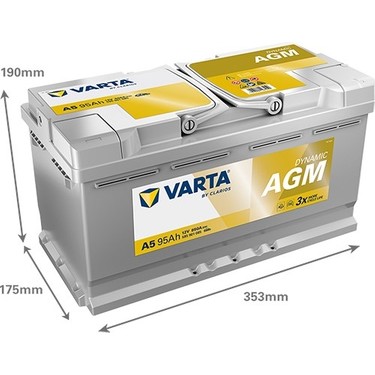 【新品・未使用】VARTA LN5 12V AGMバッテリー 95Ah 850A Varta A5 12V 95AH 850A Dynamic Start Stop Agm Akü (Üretim Fiyatı