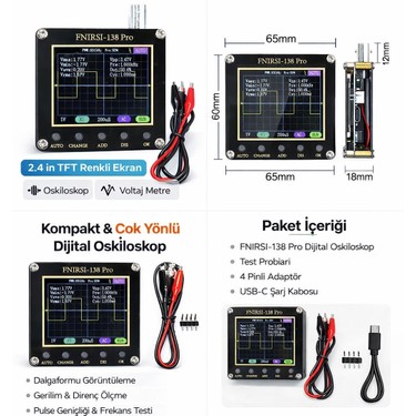 Produktbild von 138 PRO Digitales Mini-Oszilloskop – 2,5 MS/s Abtastrate, 200 KHz Bandbreite, Inkl. 10-fach Sonde & Akku – Perfekt Für Unterwegs