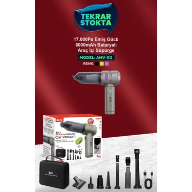 V6archive様1 Azurtech Blic 17.000PA Emiş Gücü 6000MAH Bataryalı Araç Içi Fiyatı