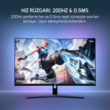GamePower Vivid T50 27'' Curved RGB 200Hz 0.5ms FHD 1500R Fiyatı