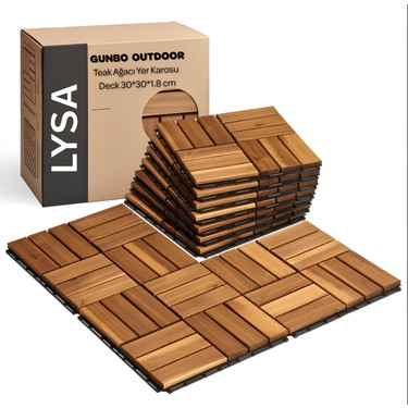 Gunbo Home Teak Ağacı Masif Bahçe Yer Karosu 30 x 30 cm Fiyatı