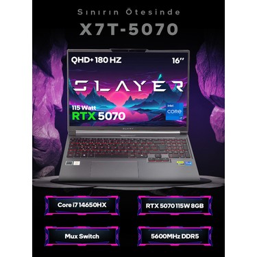 Game Garaj Slayer X7T-5070 C3 Intel Core I7 14650HX 32GB Ram Fiyatı