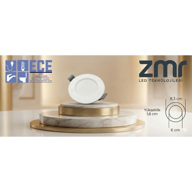 Zmr 3 Watt Sıva Altı Backlight LED Panel Beyaz Işık 6500K Fiyatı
