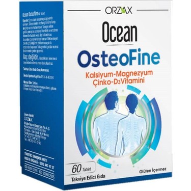 Orzax Ocean OsteoFine Takviye Edici Gıda 60 Tablet Fiyatı