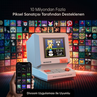 Divoom Minitoo Bluetooth Hoparlör, Kablosuz, Piksel Ekranlı Fiyatı