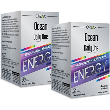Orzax Ocean Daily One Energy 1 Alana 1 Bedava 30+30 Tablet Fiyatı