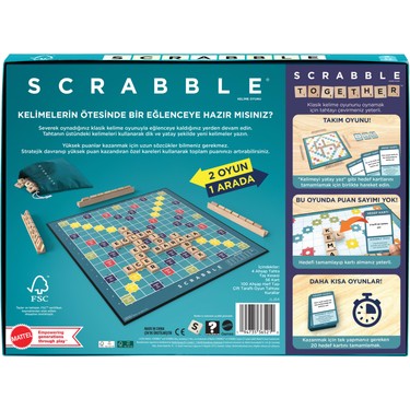 キッズ・ファミリー SCRABBLE Mattel Scrabble Orijinal Ahşap Ikisi Bir Arada Türkçe JLJ64 Fiyatı