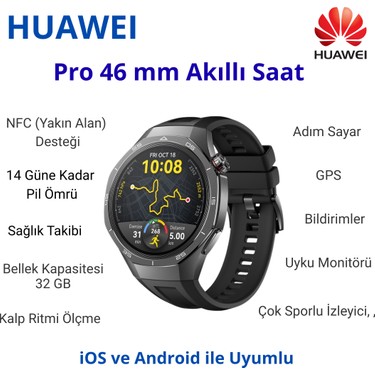 Huaweı Watch Gt 5 Pro 46 mm Akıllı Saat Siyah + Huawei Fit Fiyatı