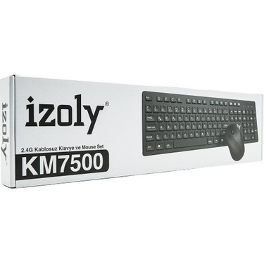 İzoly Izoly KM7500 Kablosuz Q- Klavye Mouse Set Siyah Fiyatı