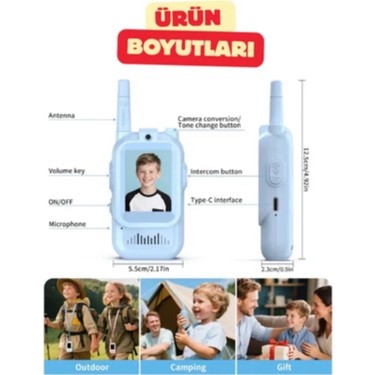 Azurtech Çocuklar Için Akıllı Kameralı Telsiz | Kablosuz Fiyatı