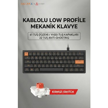 Ajazz Nacodex NKL61- Low Profil Switch Kablolu Mekanik Oyun Fiyatı