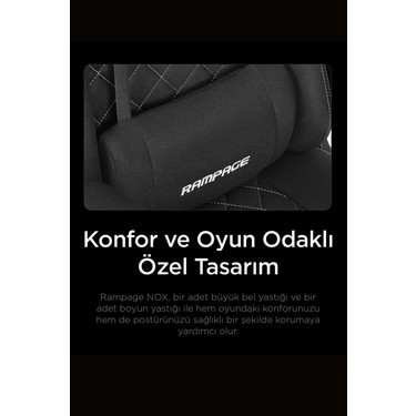 Rampage KL-R43 Nox Ergonomik Tasarıma Sahip Terletmez Kumaş Fiyatı