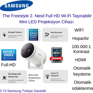 Samsung The Freestyle 2. Nesil Full Hd Wi-Fi Taşınabilir Fiyatı