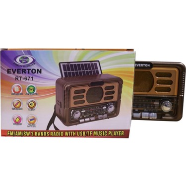 Everton Rt-671 Bluetooth Fm-Usb-Tf-Aux Şarjlı Solar Fiyatı