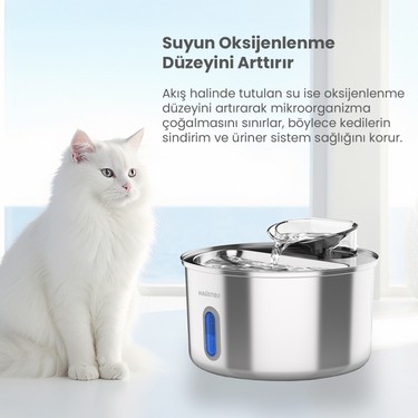 Haustier WF009L-W Pencereli Otomatik Kedi Su Sebili, Kedi Su Fiyatı