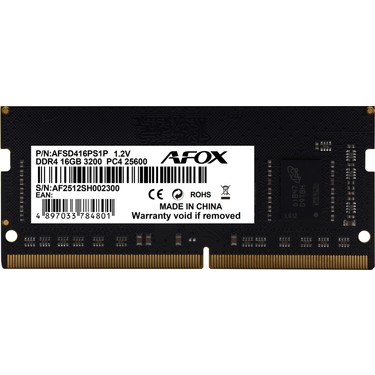 Afox 16GB Ddr4 3200MHZ Sodımm Ram (AFSD416PS1P) Fiyatı