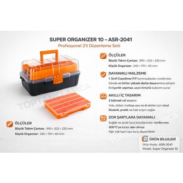 Toptancı Amca Balıkçı Çantası 2'li Organizer Set – 16” Raflı Fiyatı