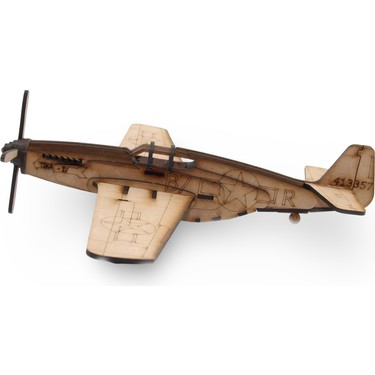 Algwood P-51 Mustang Savaş Uçağı Ahşap Maket Kiti–49 Parça Fiyatı