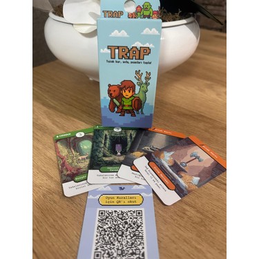 LUXMON Trap Tuzak Kurma Kart Oyunu 49 Kart Zar Hediyeli Fiyatı