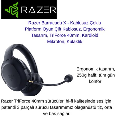 Razer Barracuda x - Kablosuz Çoklu Platform Oyun Kablosuz Fiyatı