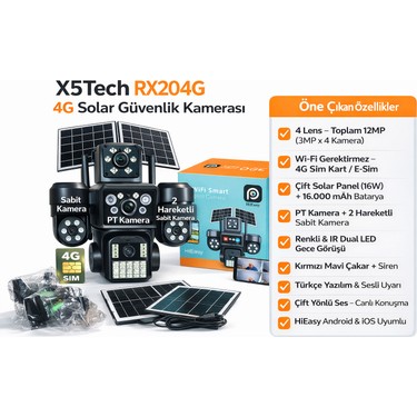 X5 Tech X5TECH RX204G 4G Solar Sim Kartlı (E-Sim) Güvenlik Fiyatı