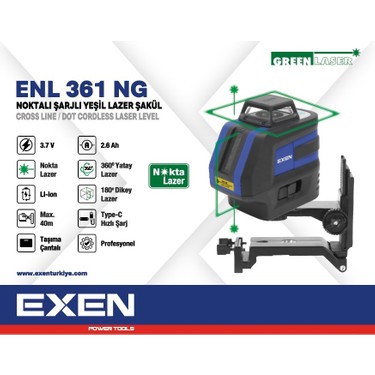 Exen Enl 361 Ng - 1X360° 3.7V 2.6AH Noktalı Şarjlı Yeşil Fiyatı