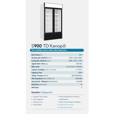 Şenocak S900 Sc Td-Kanopili Menteşeli Çarpma Çift Kapı Dikey Fiyatı