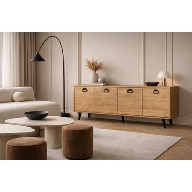 VM VERTEX MOBİLYA Mirza Modern Konsol 180 cm Safir Meşe Fiyatı