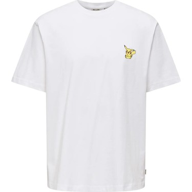 Only & Sons Erkek Pokemon Figürlü Beyaz T-Shirt - 22037659 Fiyatı