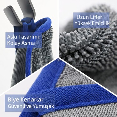 リラクゼーショングッズ BRILLIANT WAVE Arway Ultra Su Emici XL (60×90 Cm) 600 GSM Mikrofiber Araç Fiyatı