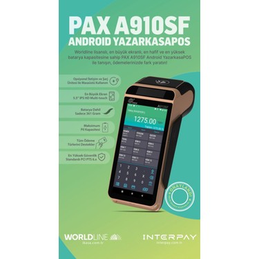 Pax A910SF Android Yazar Kasa Pos Çekmece Hediyeli Fiyatı