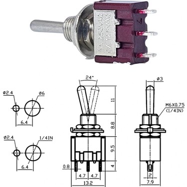 Swion IC-142 Toggle Switch Yaylı On-Off-Mom (Kaliteli) Ø6mm Fiyatı