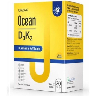 Orzax Ocean D3 K2 Damla 20 ml Fiyatı - Taksit Seçenekleri